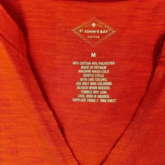 Size medium St. John’s Bay‎ short sleeve shirt.NWT 2 tone Orange rust E-4 - Picture 6 of 7